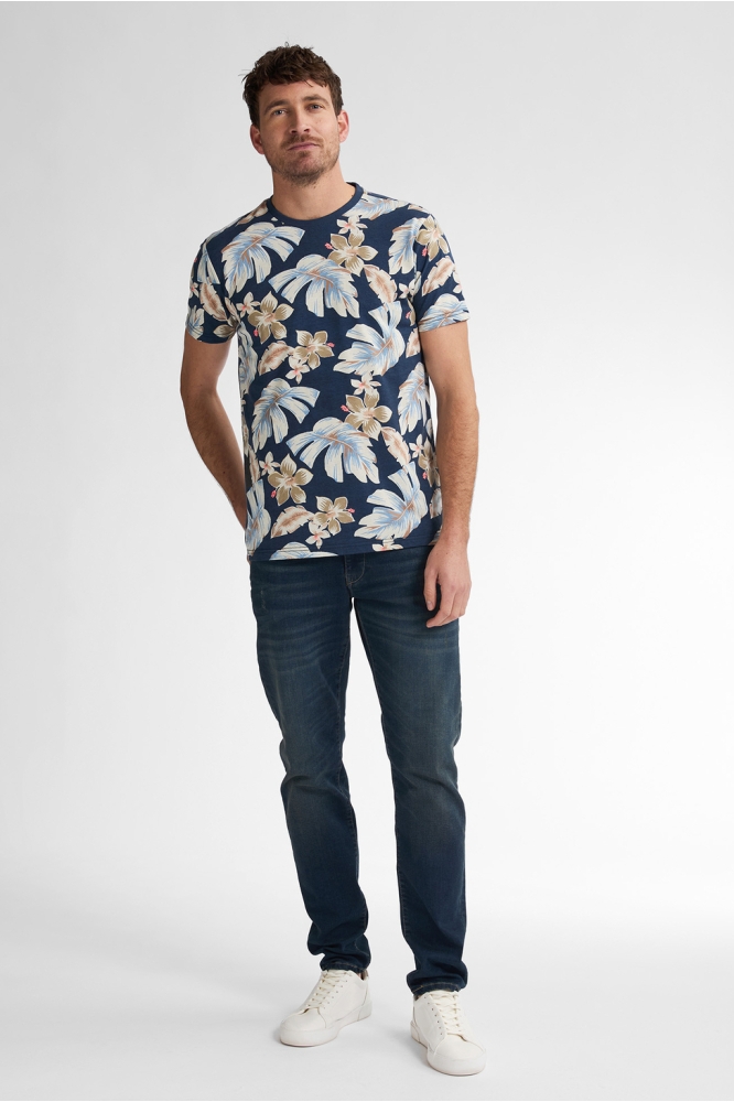 AOP T SHIRT HIBISCUS M 1050 TSR655 5178 Navy Blue